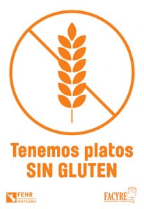 adhesivo restaurantes sin gluten