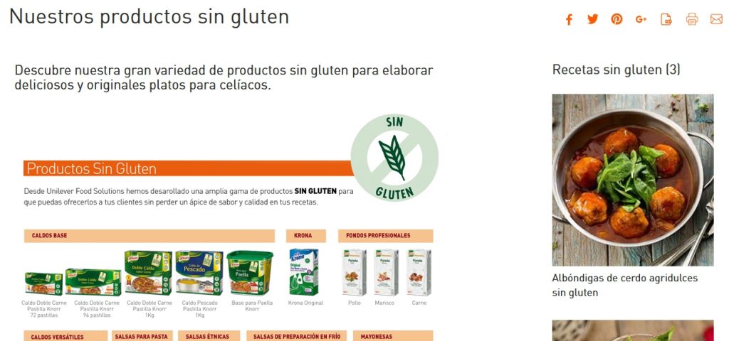 productos sin gluten unilever